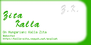 zita kalla business card